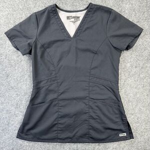 Greys Anatomy By Barco Scrub Top Womens Small Gray V Neck Pockets Nursing